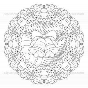 Christmas Stockings Ornaments Mandala Coloring Pages Etsy