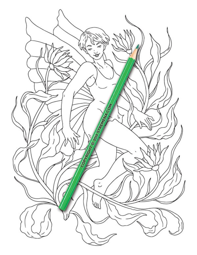 Printable Adult Coloring Pages: Mythical Fairy Creatures - Etsy
