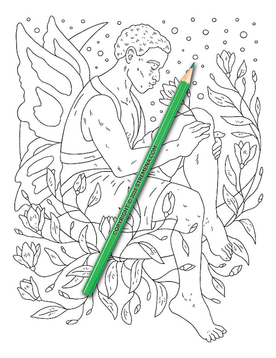 Printable Adult Coloring Pages Mythical Fairy Creatures Etsy