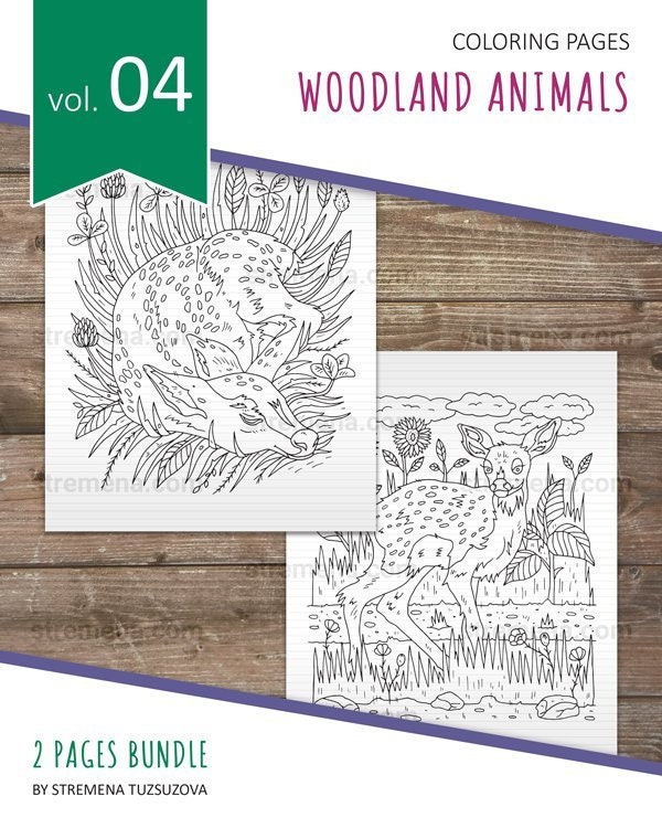 Woodland Deer Printable Coloring Pages PDF