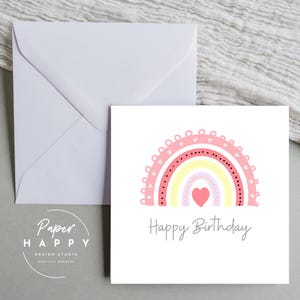 Rainbow Happy Birthday - Greeting Card, Pretty Rainbow, Rainbows Card