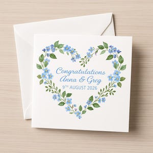 Tarjeta personalizada para el día de la boda: felicitaciones para los novios