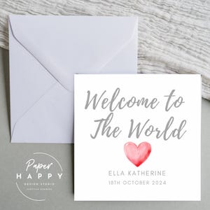 Welcome Baby Girl - Carte de voeux, naissance, nouveau-né, fille, petite-fille, fille, nouvel arrivant