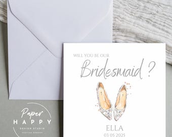 Personalized Bridesmaid Card: Custom Wedding Congratulations