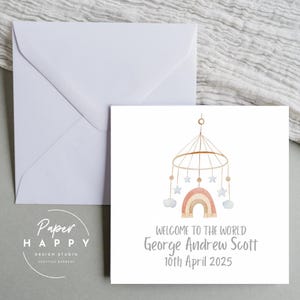 Tarjeta de bienvenida personalizada para bebé niño: tarjeta de felicitación, tarjeta de nacimiento, hijo, nieto, personalizada, personalizada, nuevo bebé