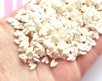 5g/10g/20g white heart sprinkles, resin craft supplies, clay decoden,