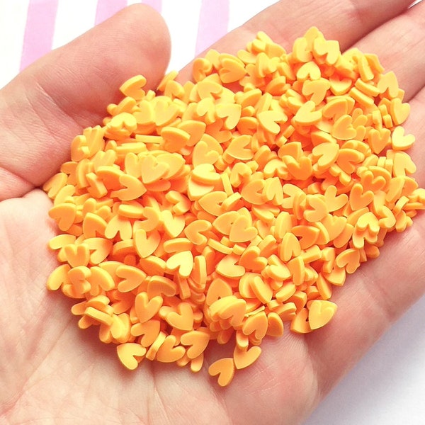 5g/10g/20g orange heart sprinkles, resin craft supplies, clay decoden,