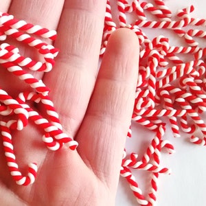 5/10/20pcs Small Christmas candy cane, polymer clay candy canes, decoden kawaii craft supplies