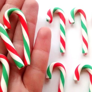 2/4/6 pieces Large Christmas candy cane, polymer clay candy canes, decoden kawaii craft supplies style 3