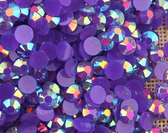 500/1000/5000pcs 4mm Deep Purple sparkly AB Resin rhinestone cabochons