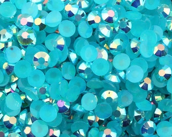 500/1000/5000pcs 4mm turquoise sparkly AB Resin rhinestone cabochons