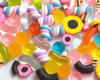 5/10/20/50/100/200pcs Dolly mixture fake candy Jelly sweet cabochons,