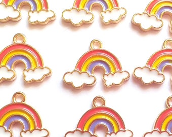 kawaii Rainbow charms, craft supplies