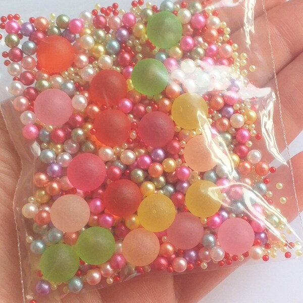 25g / 50g Summer Crush - No hole beads, Faux Nonpareil Acrylic micro beads, cavier beads, nail art decoden crafts