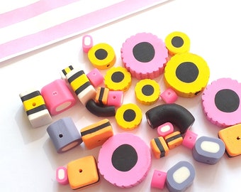 5/10/20pcs Fake candy liquorice allsorts beads, fake candy food, craft supplies