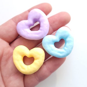 5/10/20pcs Large iced heart biscuit cabochons , fake food cabochon , kawaii craft supplies