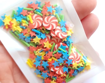 10g carnival mix FAKE sprinkles, clay sprinkle cabochons, funfetti, resin slime supplies