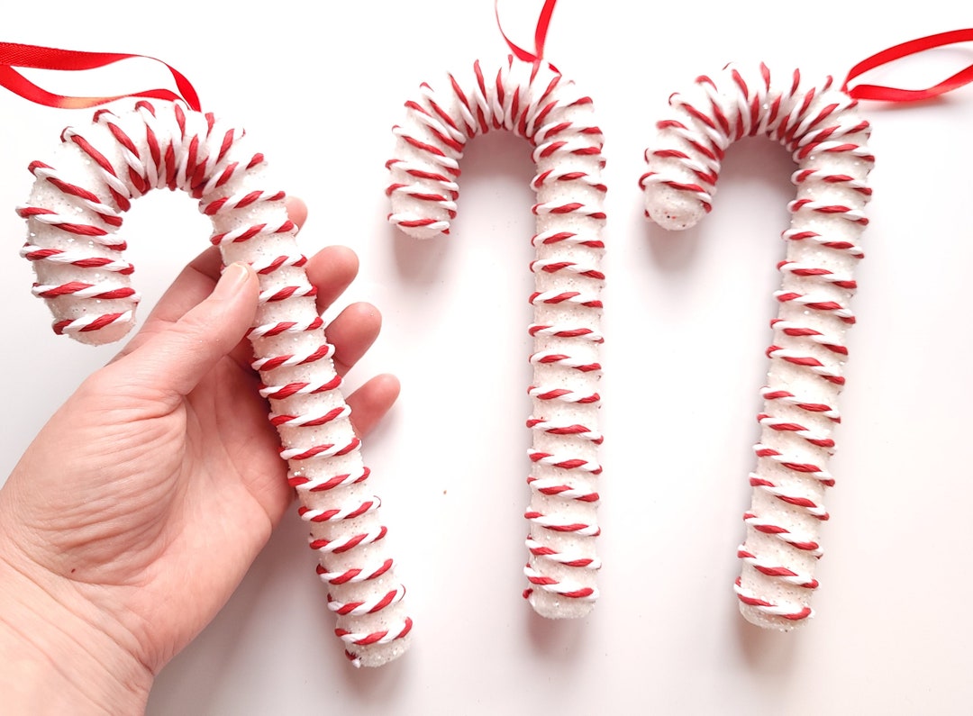 Large Candy Cane Hanging Decoration , Wreath Decor , Tree Decor , Etsy UK