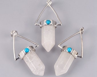 1/2 pcs quartz bullet crystal pendant, jewellery making,