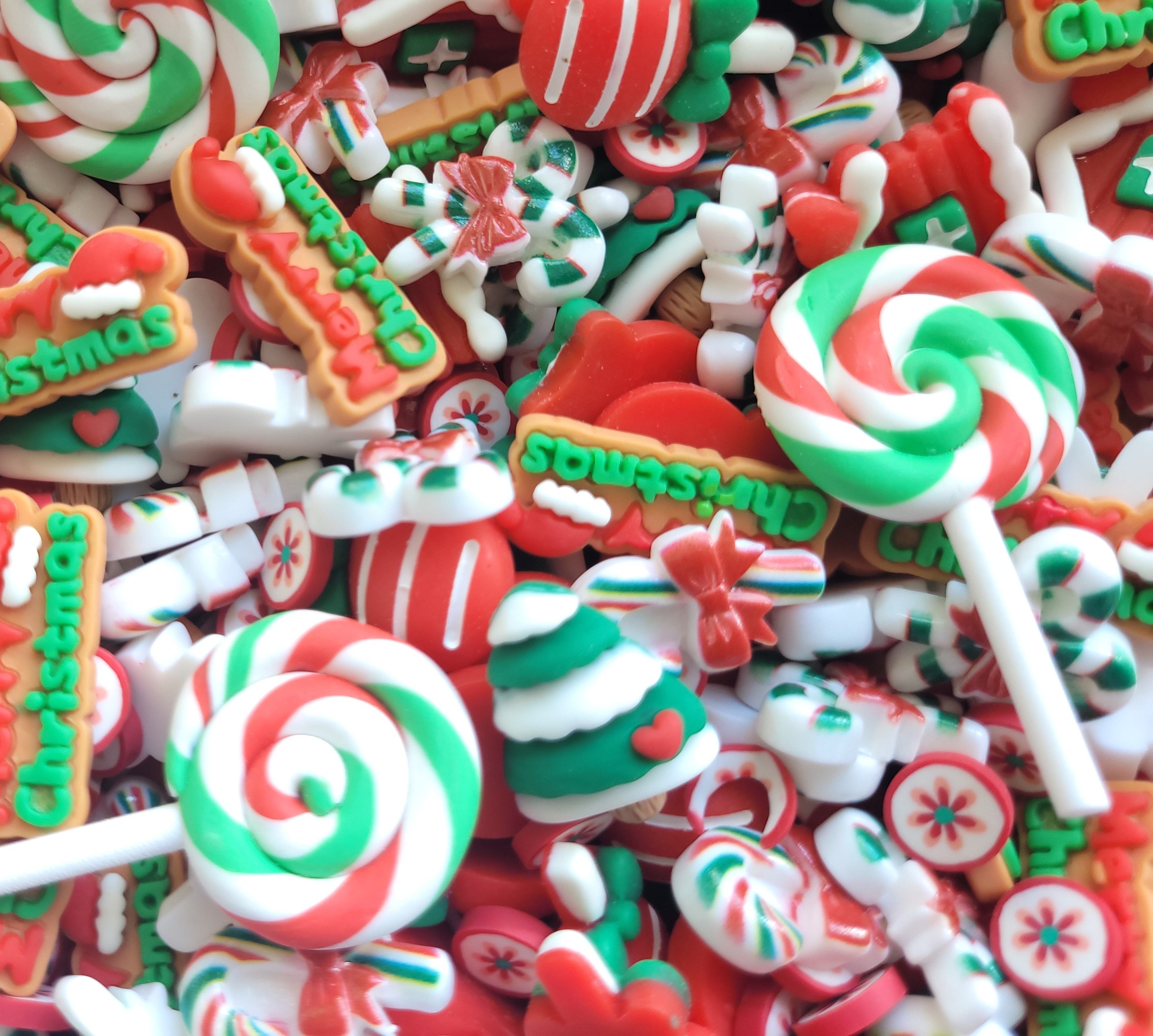 Merry Christmas Peppermint Candy Set, Decoden Kawaii Craft