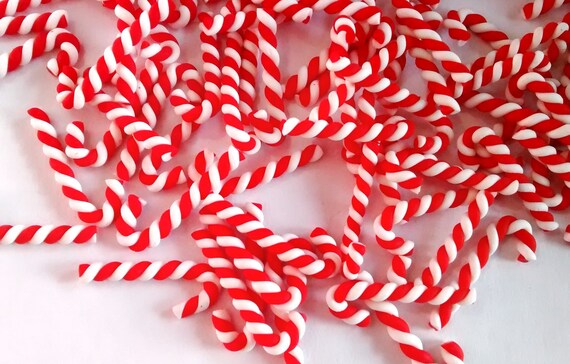 120 Mini Cannes De Noël Artificielles - Décorations En Argile Et Résine Pour DIY, Guirlandes, Sapin