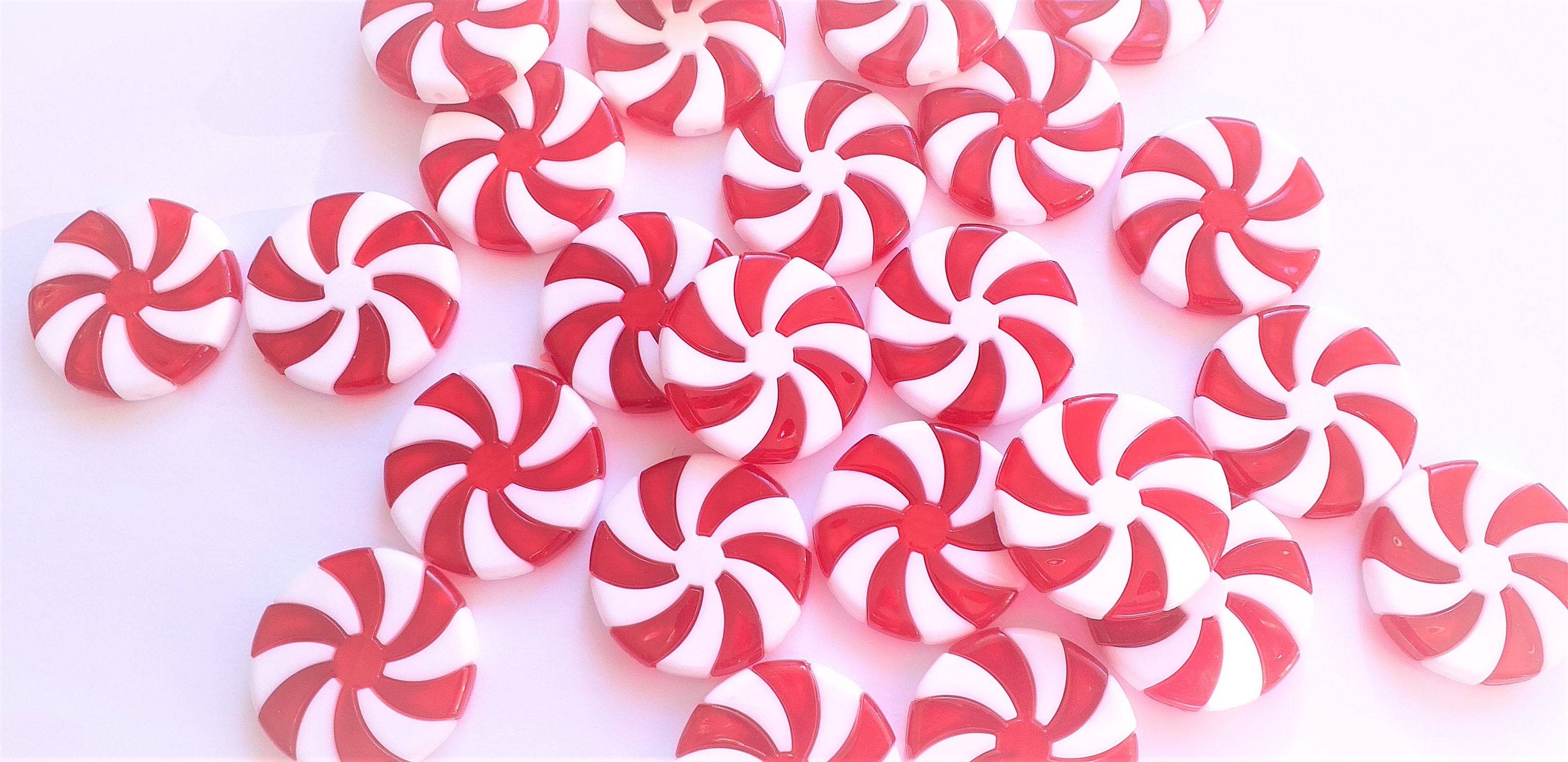 Peppermint candy beads for tree decorations, christmas garlands choose size