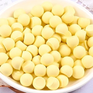 Cabochons JAUNE CITRON aux pépites de chocolat, 5/10/20 pièces, faux bonbons, fournitures créatives