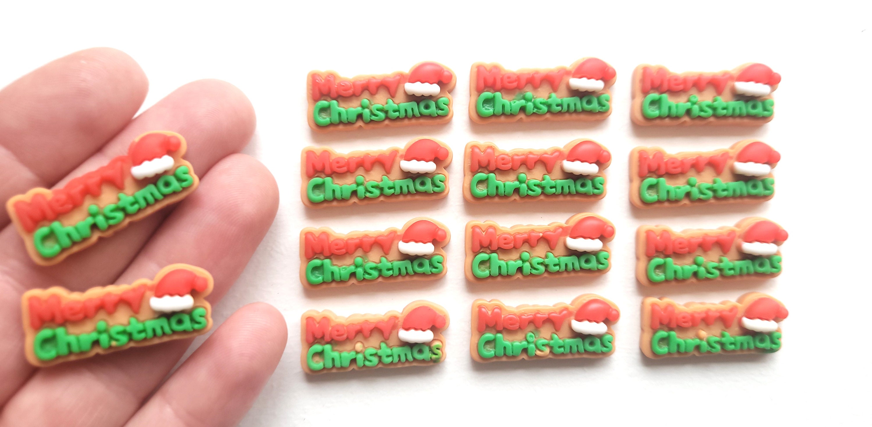 CLEARANCE Santa Claus Stickers / Merry Christmas and Happy New Year St, MiniatureSweet, Kawaii Resin Crafts, Decoden Cabochons Supplies