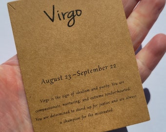 5/10 pcs VIRGO Zodiac Jewellery card for necklaces , bracelets etc