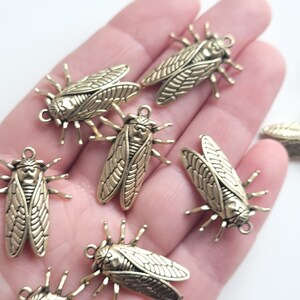 Antique bronze bee charms, craft supplies