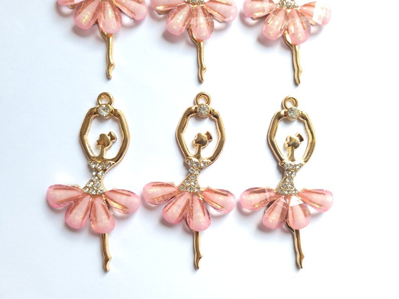 2 pcs ballerina dancer cabochon charm pendant craft supplies
