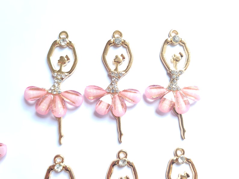 2 pcs ballerina dancer cabochon charm pendant craft supplies