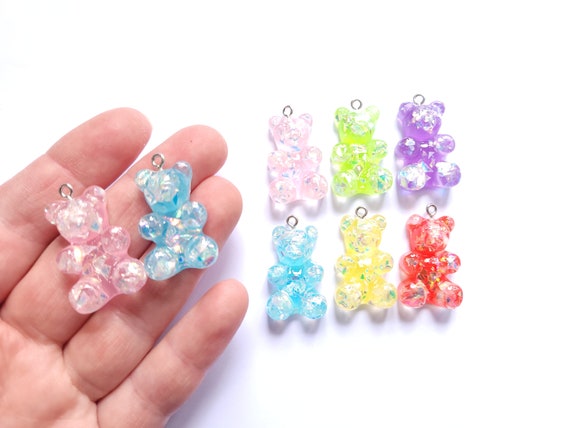 89 Pcs Candy Charms Colorful Bear Charms Sweet Gummy Candy Pendant