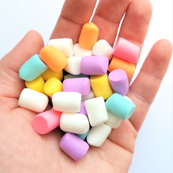 10/20 pcs mixed colour marshmallow cabochon, decoden craft supplies , NOT SQUISHY