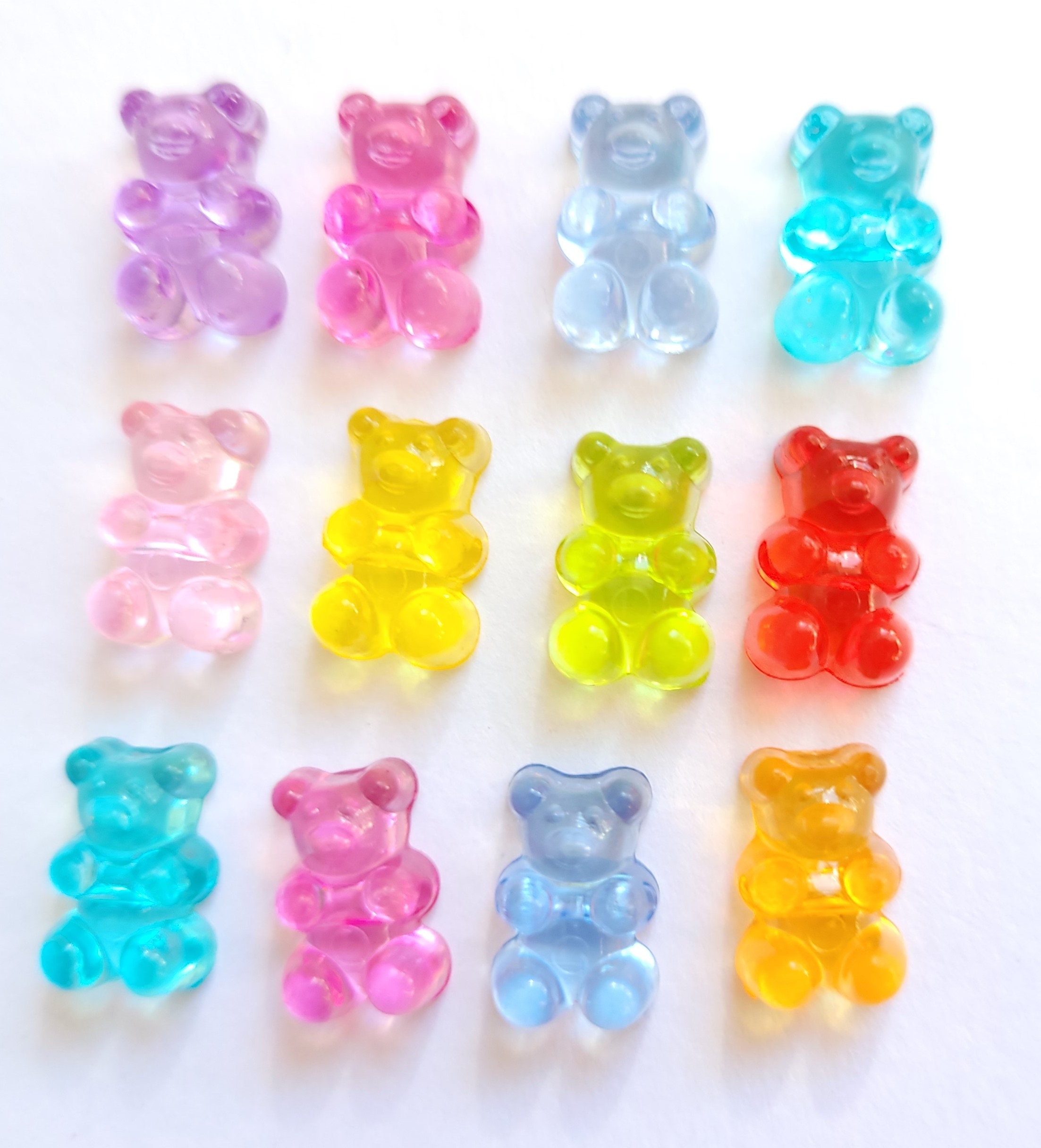 Limited Colors 10 Multicolor Squishy Soft Resin Gummy Bear Cabochons,  13x6x5mm, Flexible Resin, #209