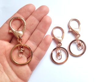 2/5/10pcs large Rose gold CLASPS, clasp Bag charm, keyring, for charms and pendants ,