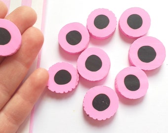 5/10/20pcs Fake candy pink and black liquorice beads, fake candy food, craft supplies
