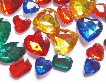 VIBRANT jewel cabochons mix faceted jewels 5/10/20pcs