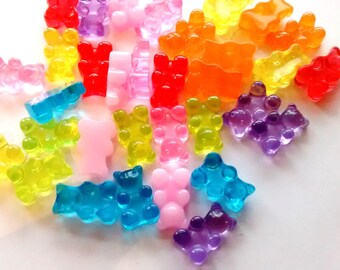4/8 pieces super mini jelly gummy bear cabochons ,  craft supplies, decoden crafts,