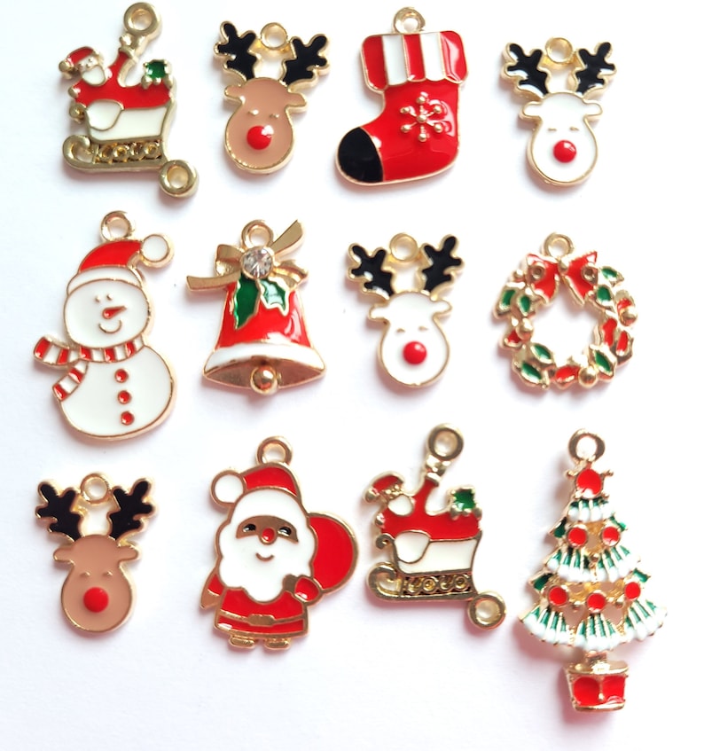 5/10/20/50pc Christmas Charms Enamel Charms Decoden Craft Etsy UK