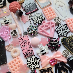 Magnifique ensemble d'halloween rose cauchemar - fournitures créatives decoden - cabochons kawaii