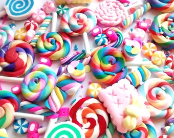 5/10/20/50pcs polymer fimo cabochons and sprinkles, dolls house craft supplies