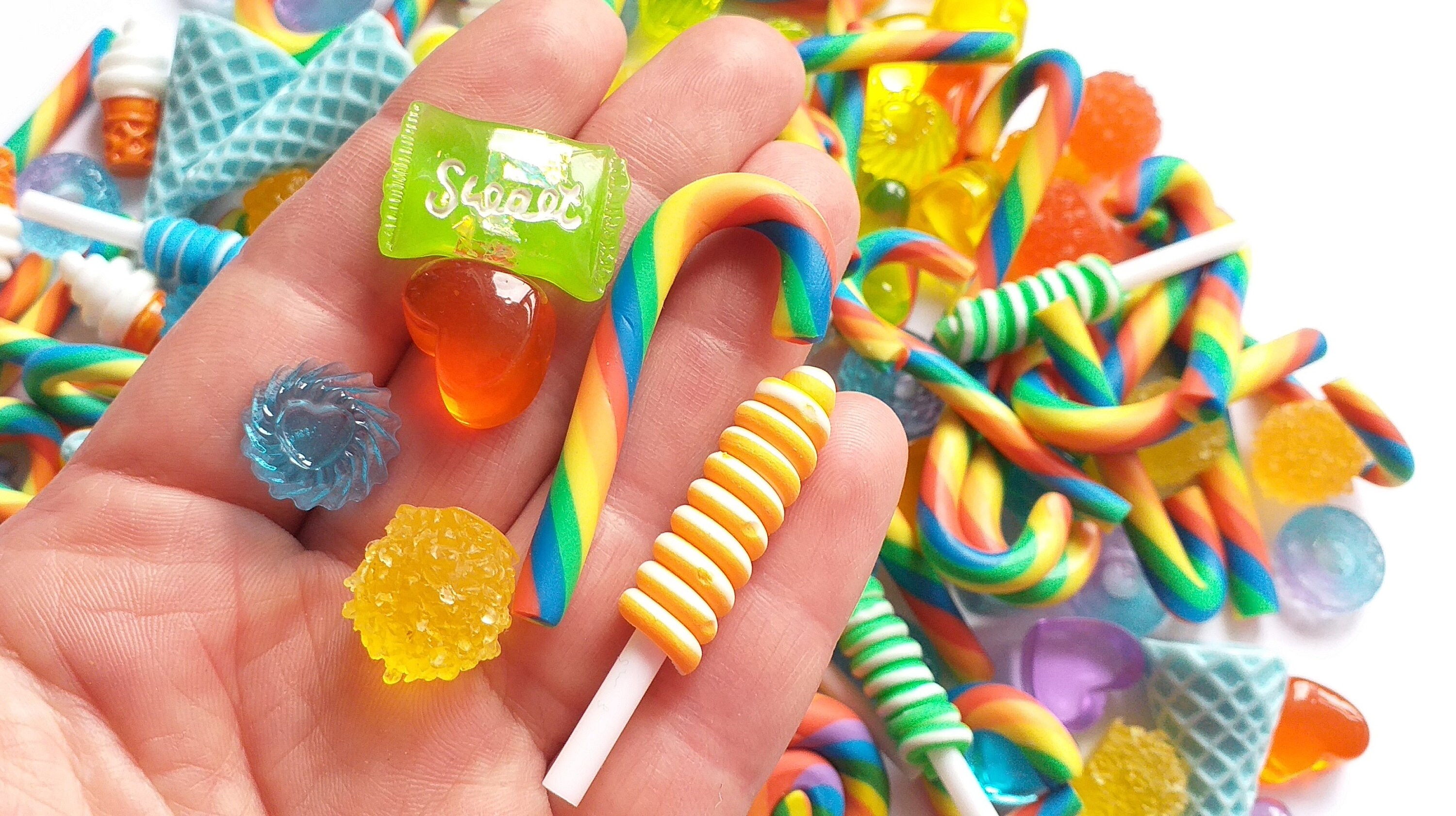 5/10/20pc Rainbow Candy, Fake Candy Cabochon Pack - Etsy