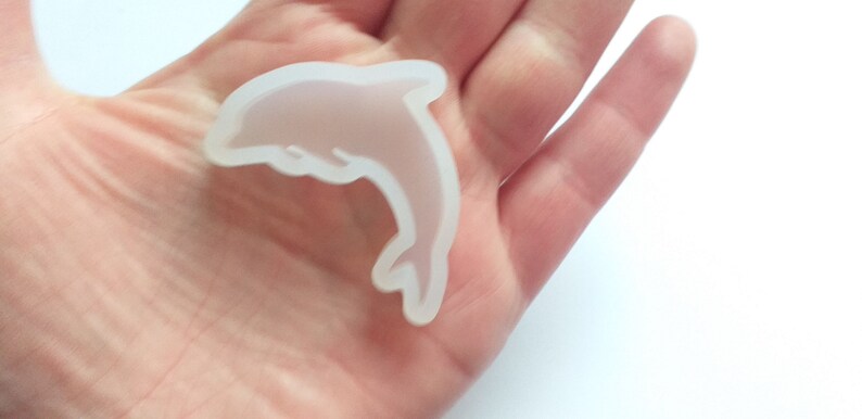 kawaii craft supplies for UV epoxy resin and more Dolphin flexible mold cabochon mould, mold creations