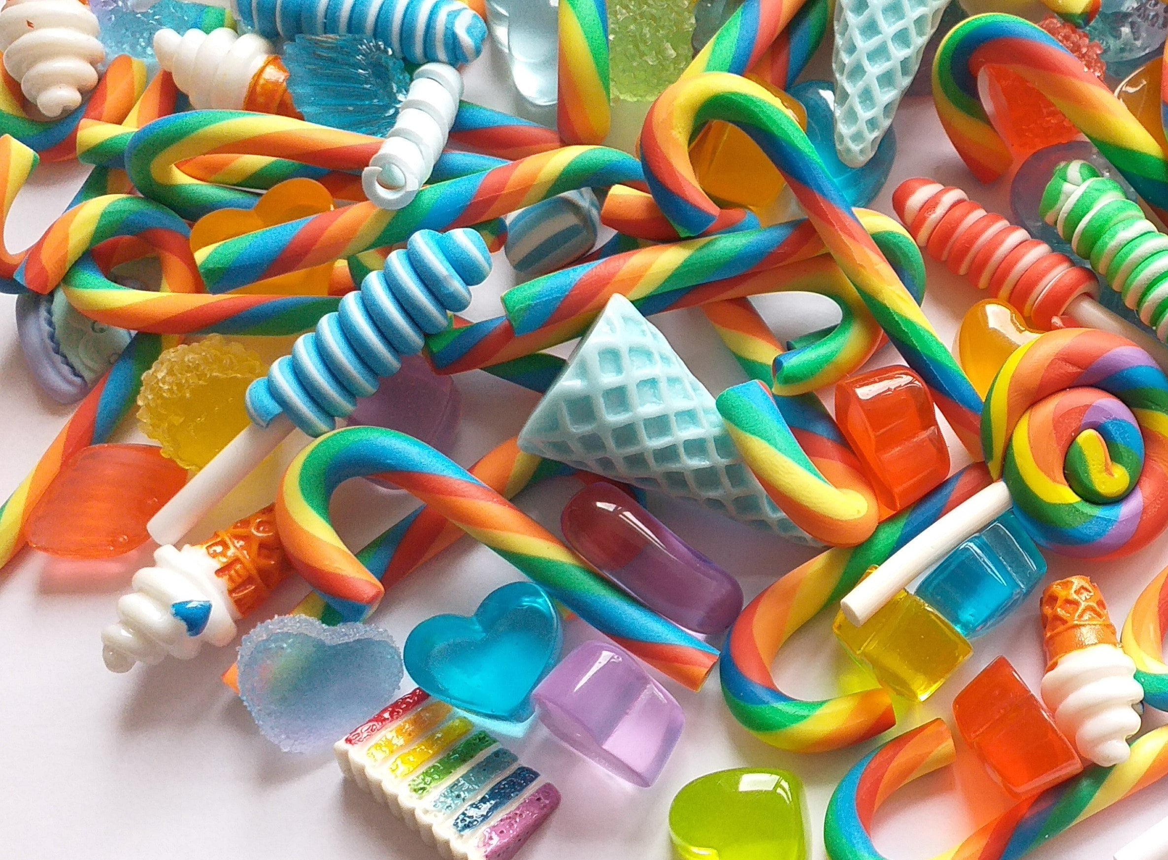 5/10/20pc Rainbow Candy, Fake Candy Cabochon Pack - Etsy