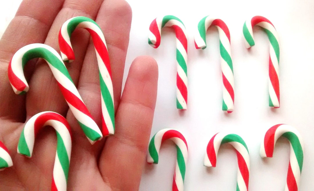 2/4/6 Pieces Large Christmas Candy Cane, Polymer Clay Candy Canes