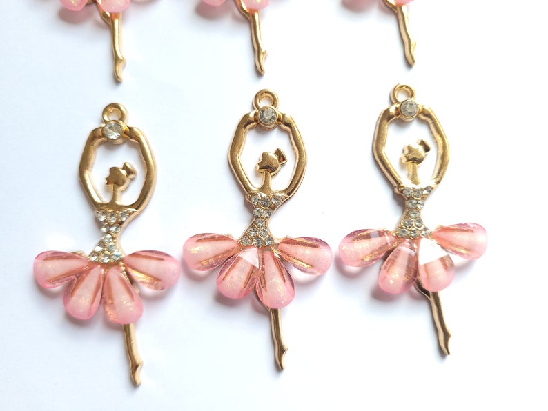 2 pcs ballerina dancer cabochon charm pendant craft supplies