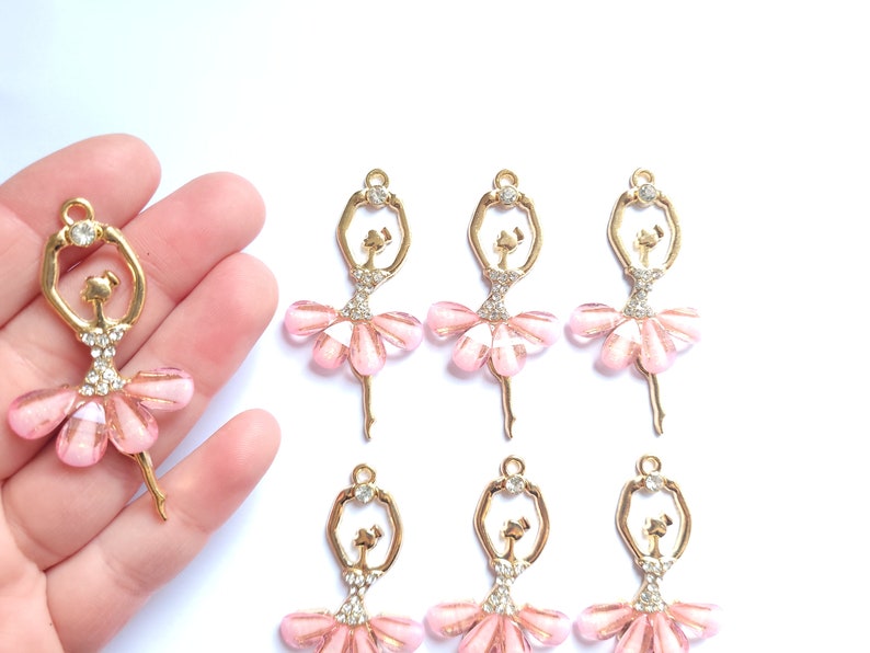 2 pcs ballerina dancer cabochon charm pendant craft supplies