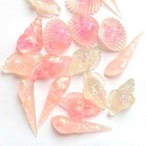 5/10/20/50/100/200 pcs Pastel PINK conch seashell cabochon set, shell cabochons, kawaii craft supplies,