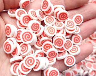 20/50/100pcs 11mm Mint swirl polymer cabochons, fake candy charms, craft supplies